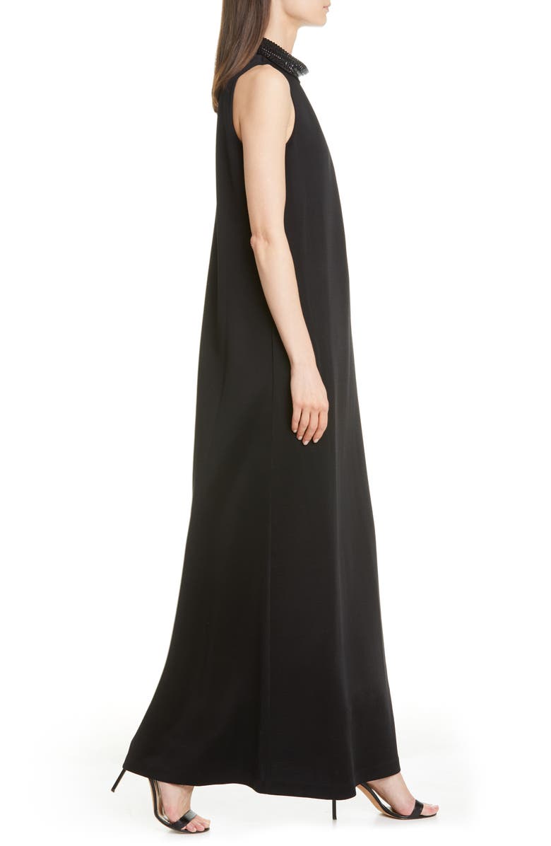 St. John Evening Embellished Liquid Milano Knit Gown, Alternate, color, 