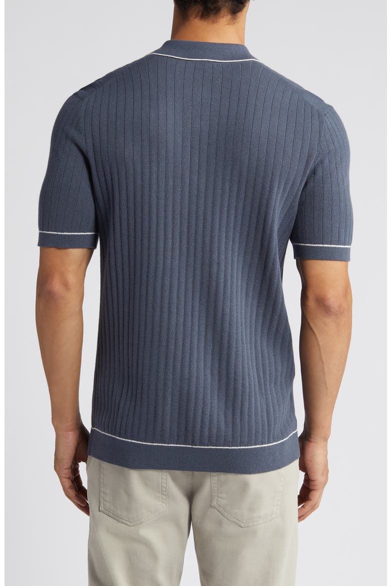 Hardy Tipped Short Sleeve Polo Sweater, Alternate, color, FADED NAVY