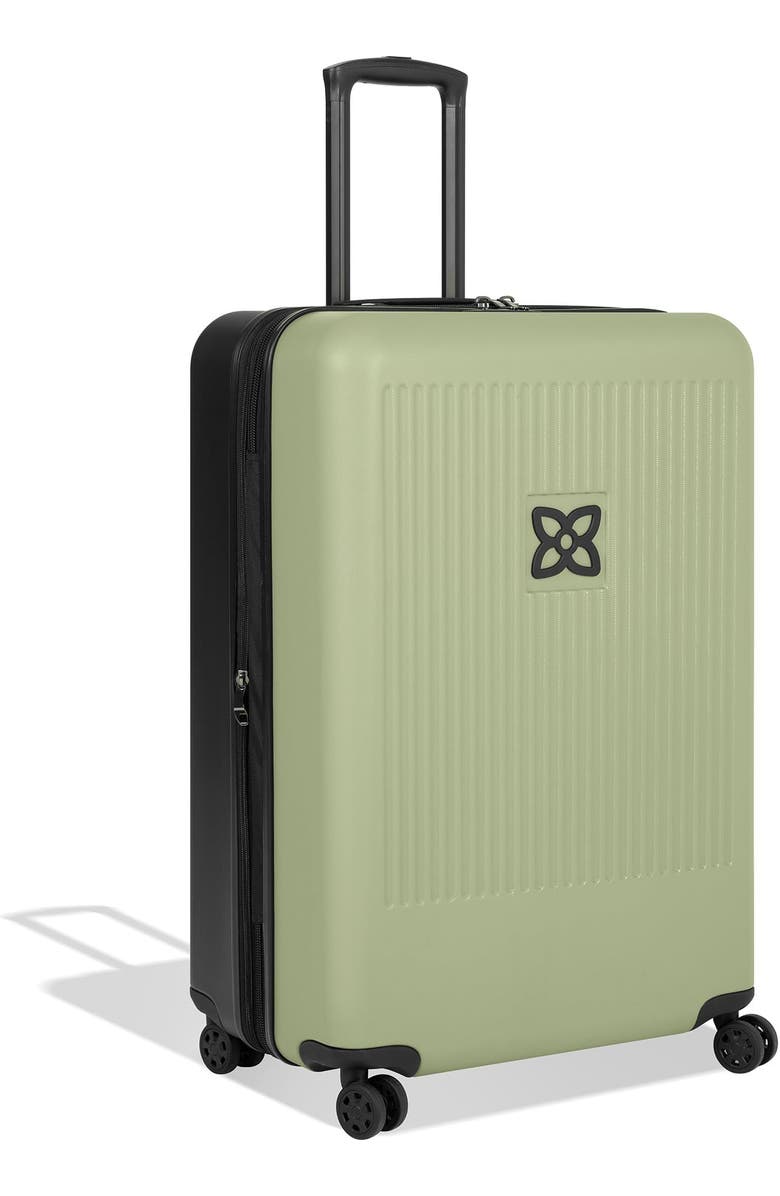 Sherpani Meridian 29 Inch Large Check In Travel Hardside Luggage with Spinner Wheels, Chromatic, Main, color, Sage