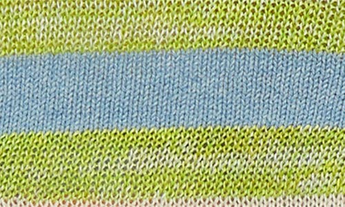 Yanyan Floatee Shrunken Cotton & Linen Blend Cardigan In Lime/red Multi