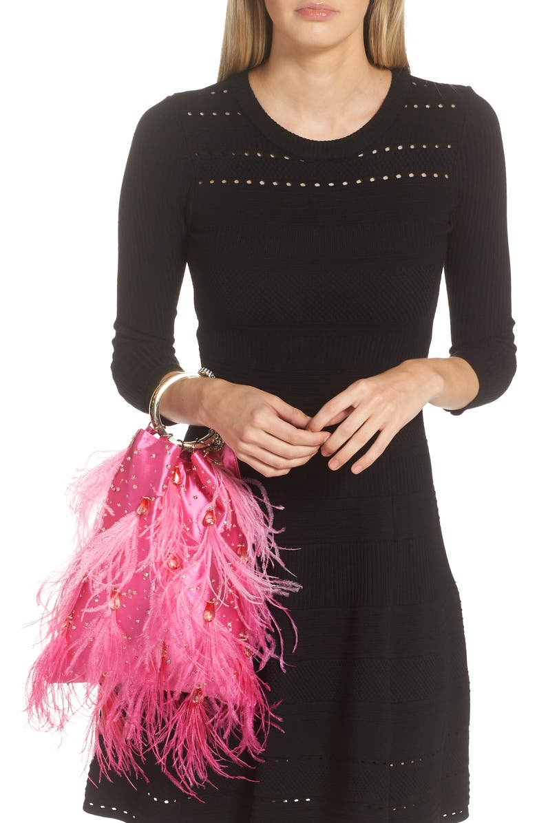 Valentino Garavani Divine Satin Clutch, Alternate, color,