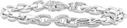Bliss Diamond Men's Polished Steel Single Tone Oval Clasp 7.5mm Link  8.5 " Bracelet
