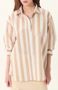 DELUC Vicenzo Stripe Cotton Button-Up Shirt