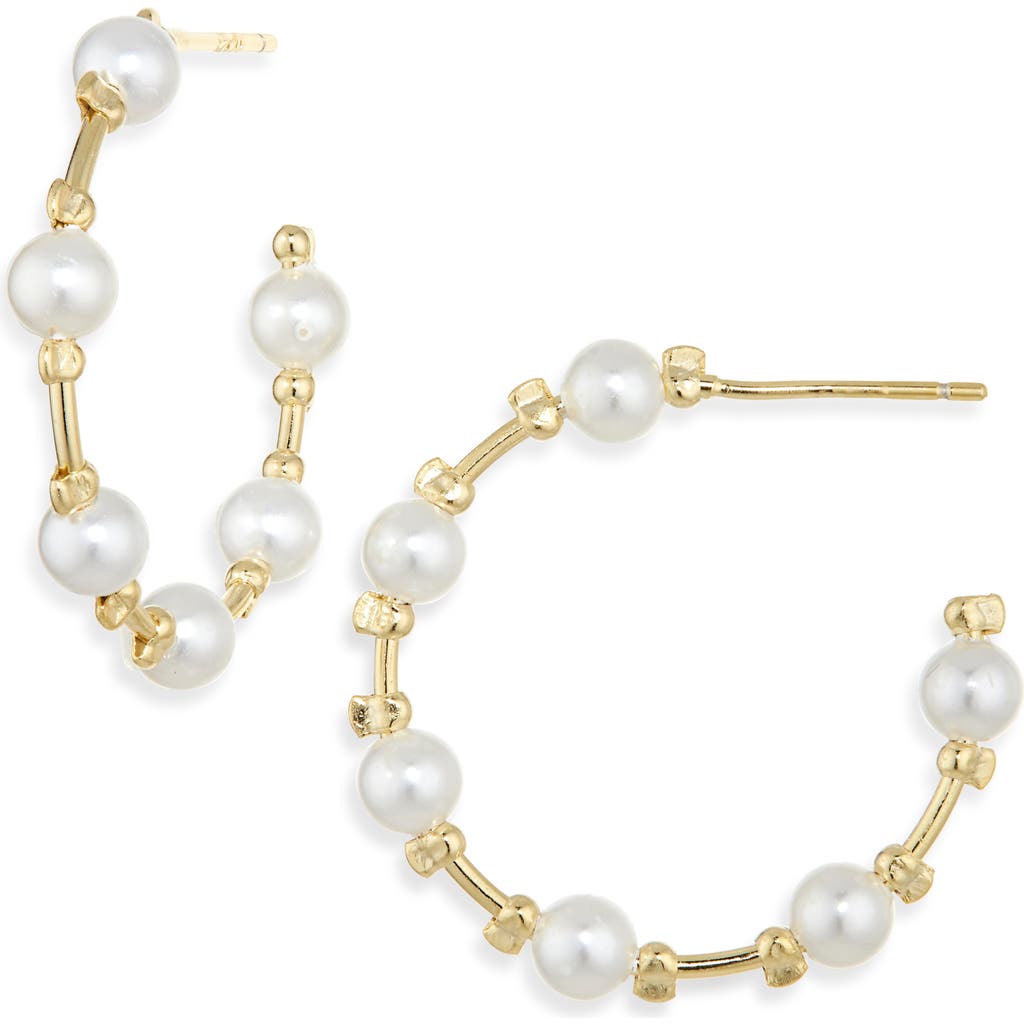 Argento Vivo All Around Faux Pearl Hoop Earrings