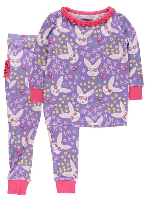SoftSnooze Ruffle Long Sleeve Pajama Set, Signature Rear Ruffles (Toddler)