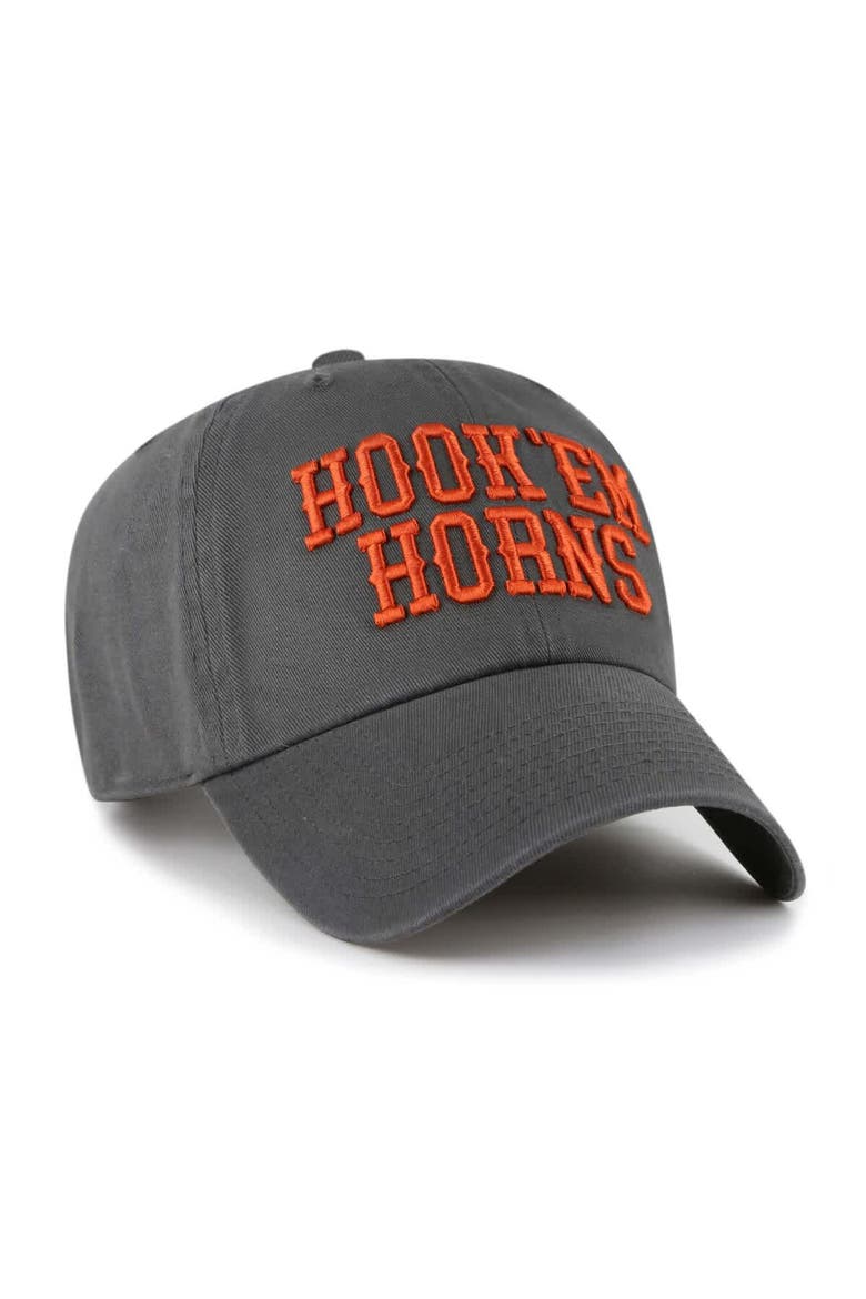 Men's '47 Charcoal Texas Longhorns Clean Up Adjustable Hat, Alternate, color, Charcoal