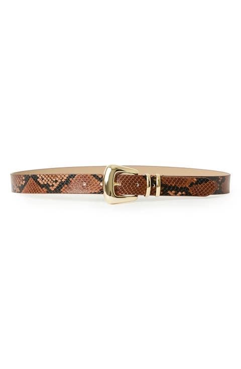 Milan Python Print Leather Belt