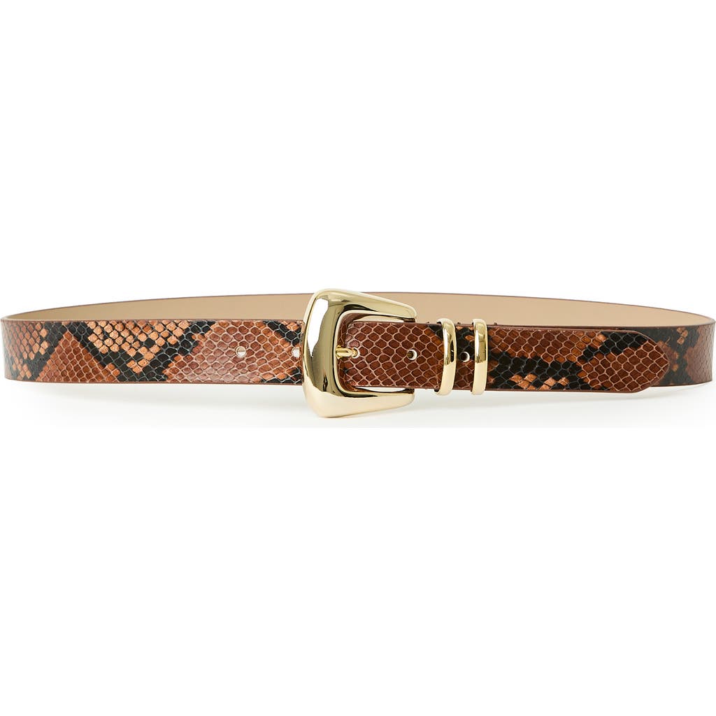 B-low The Belt Milan Python Print Leather Belt In Brown