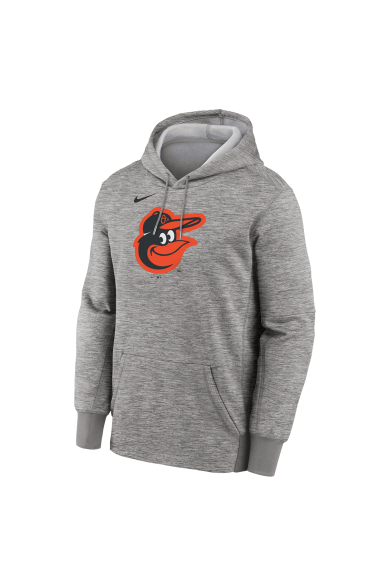 Men's Nike Heather Gray Baltimore Orioles Primary Logo Therma Hoodie, Alternate, color, Heather Gray