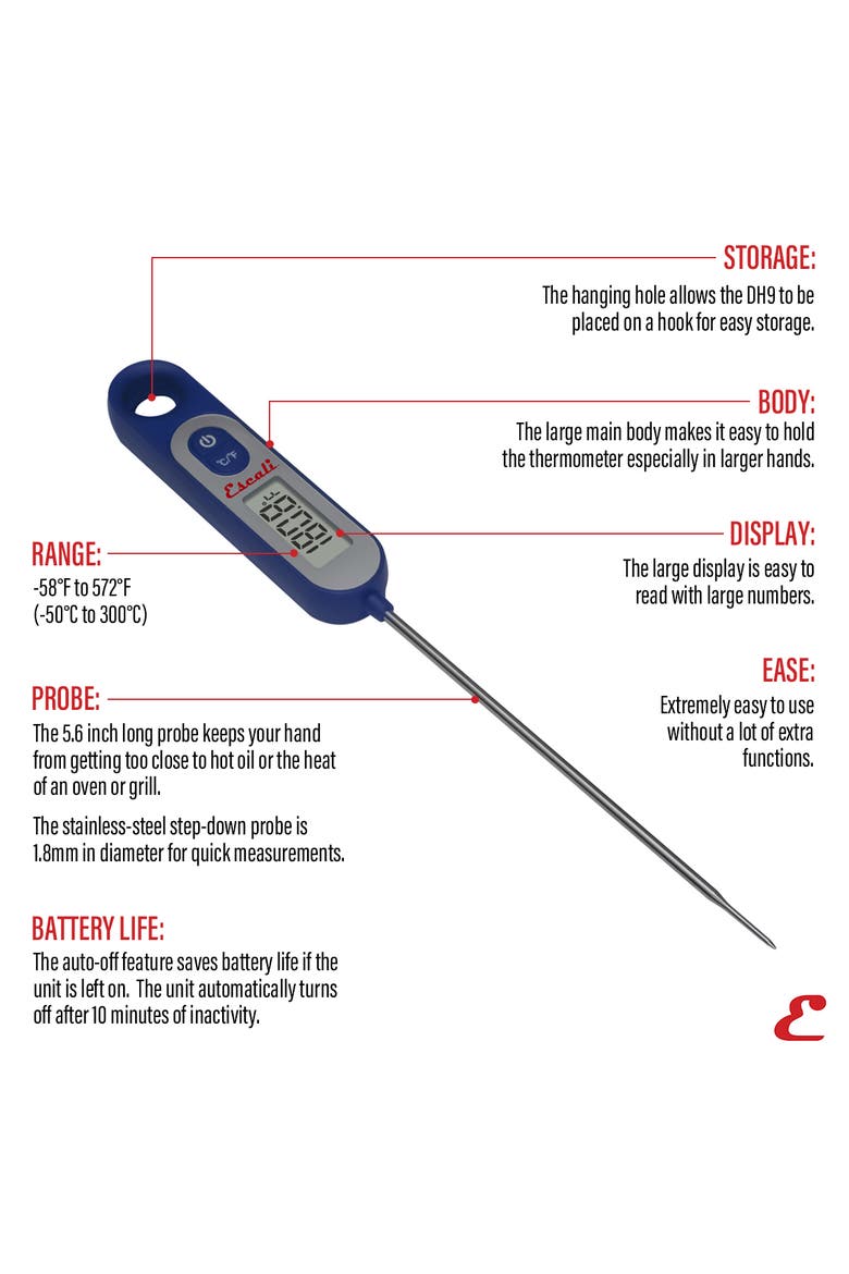 Digital Long Stem Thermometer, Alternate, color, Blue