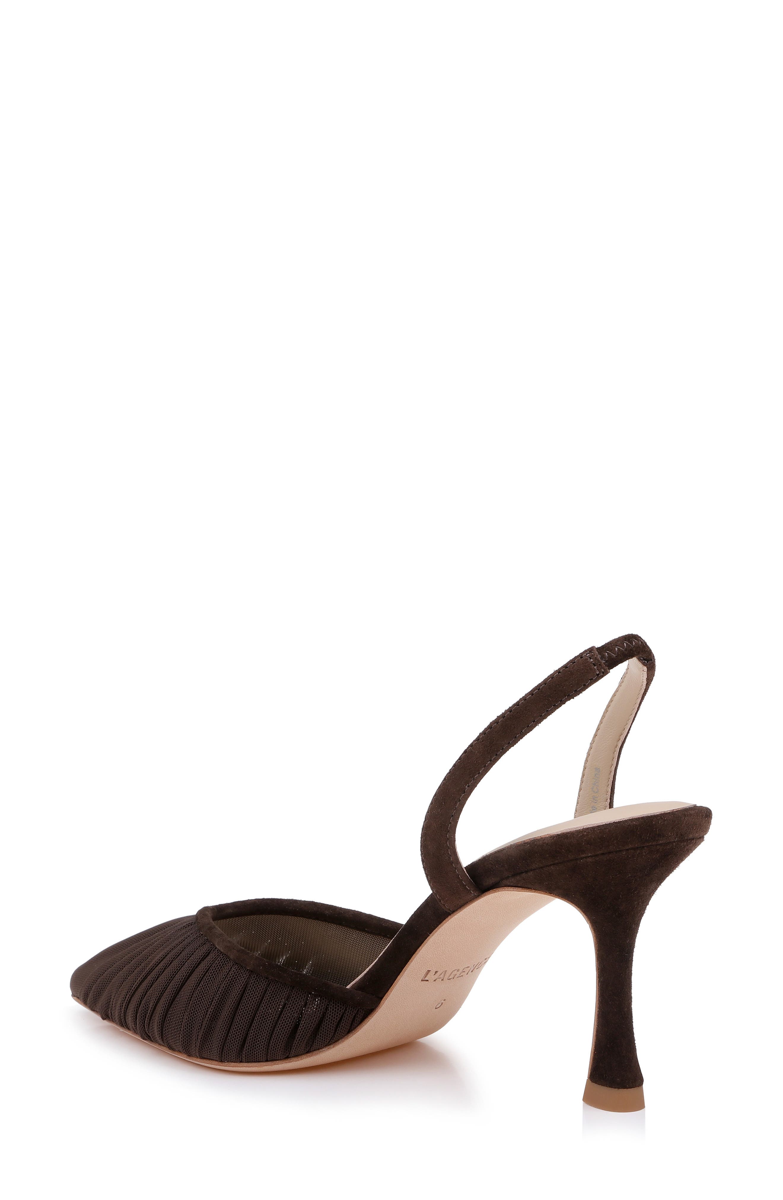Bowery Pointed Toe Slingback Pump, Alternate, color, CHOCOLATE