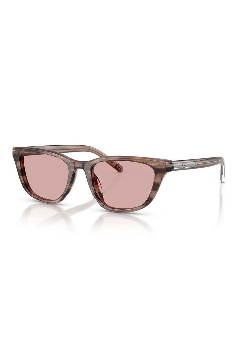 52mm Cat Eye Sunglasses, Alternate, color, STRIATED BROWN / LIGHT VIOLET