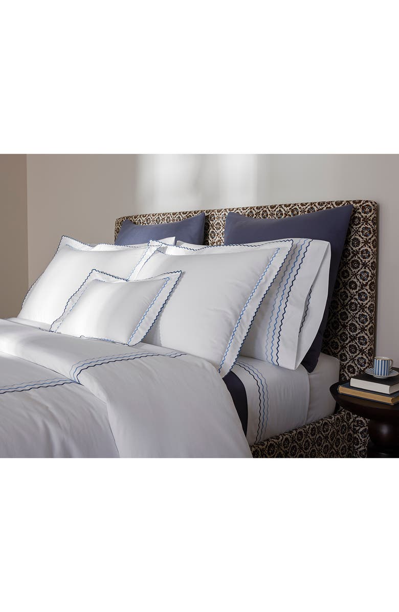 Matouk Axel Embroidered Boudoir Pillow Sham, Alternate, color, White