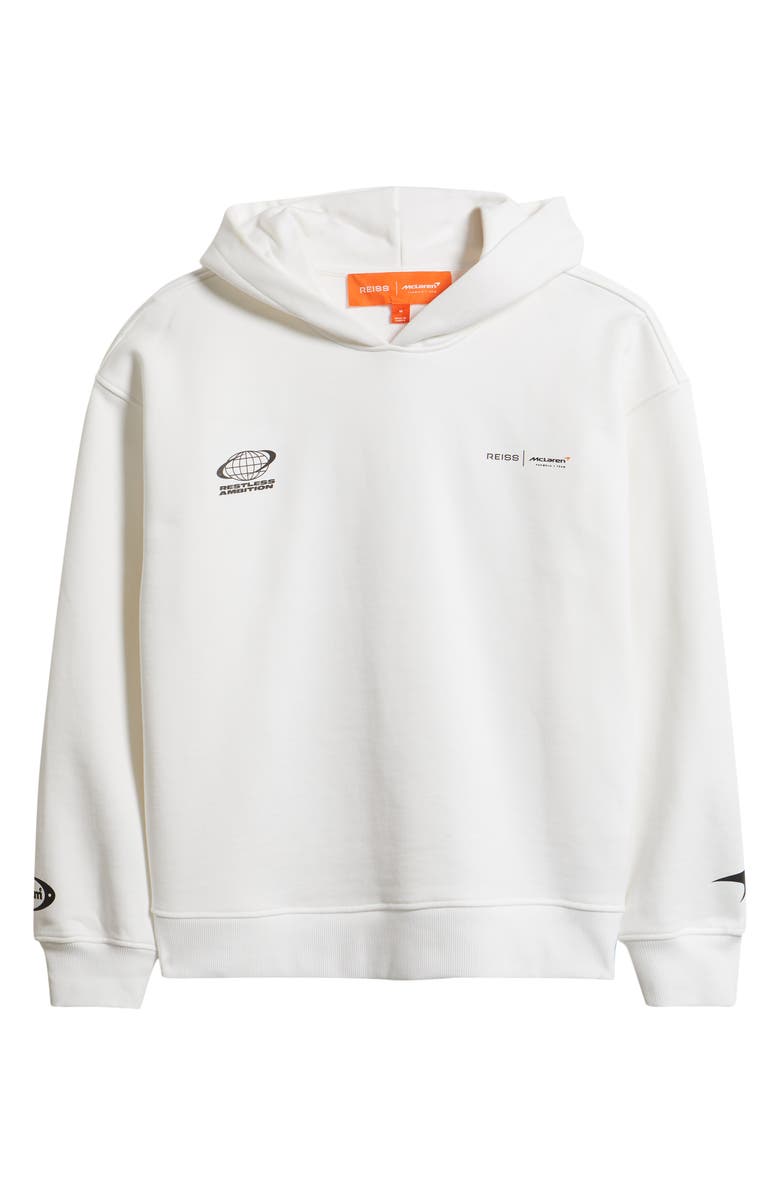 Reiss x McLaren Rowan Cotton Hoodie, Main, color, White