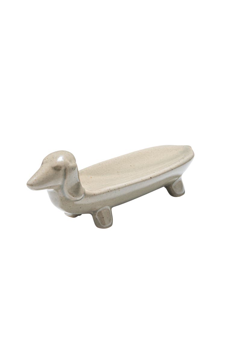 Storied Home Grey Ceramic Dog Dish, Main, color, Grey