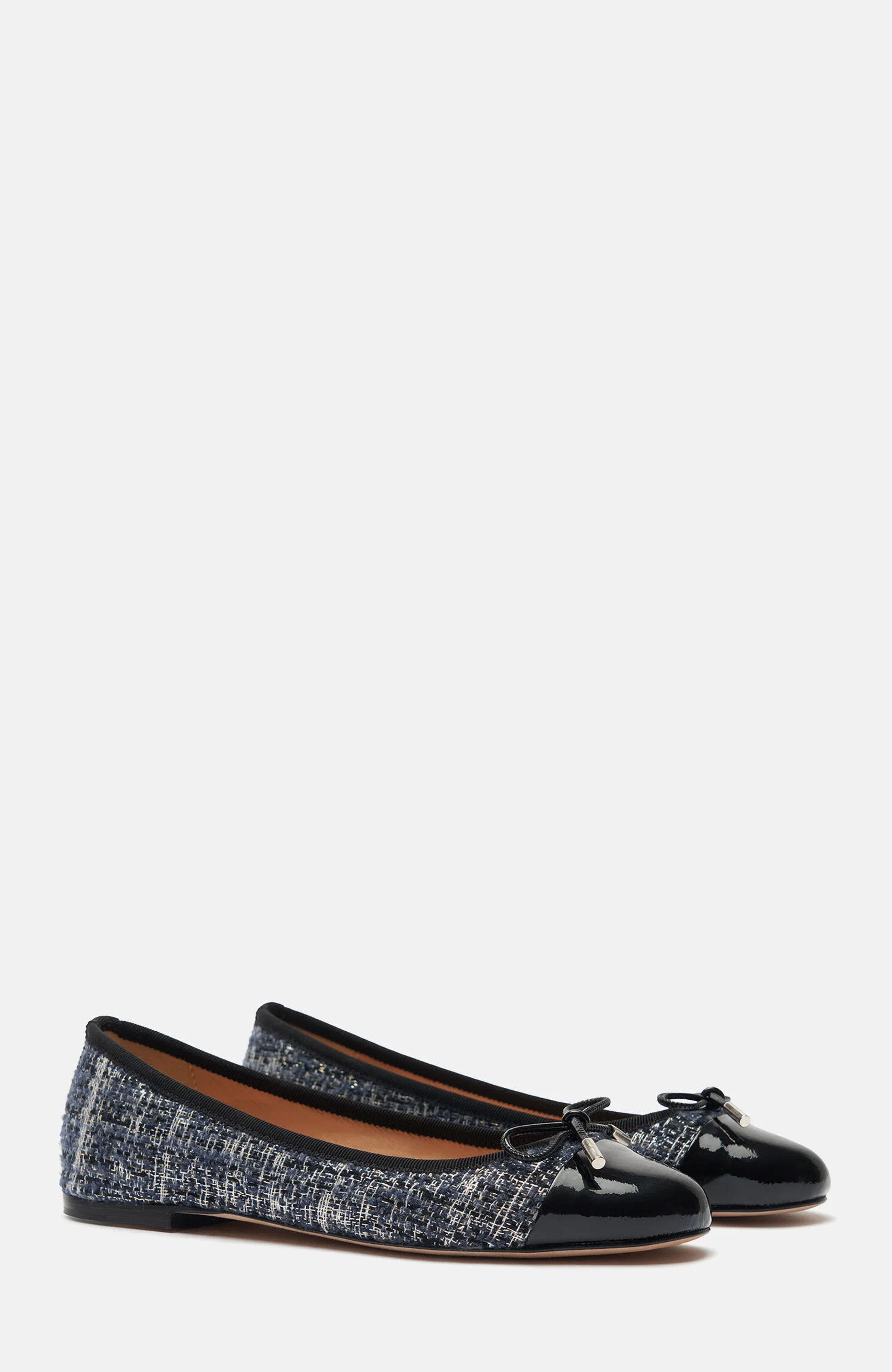Carla Ballerinas, Main, color, Blue - Tweed