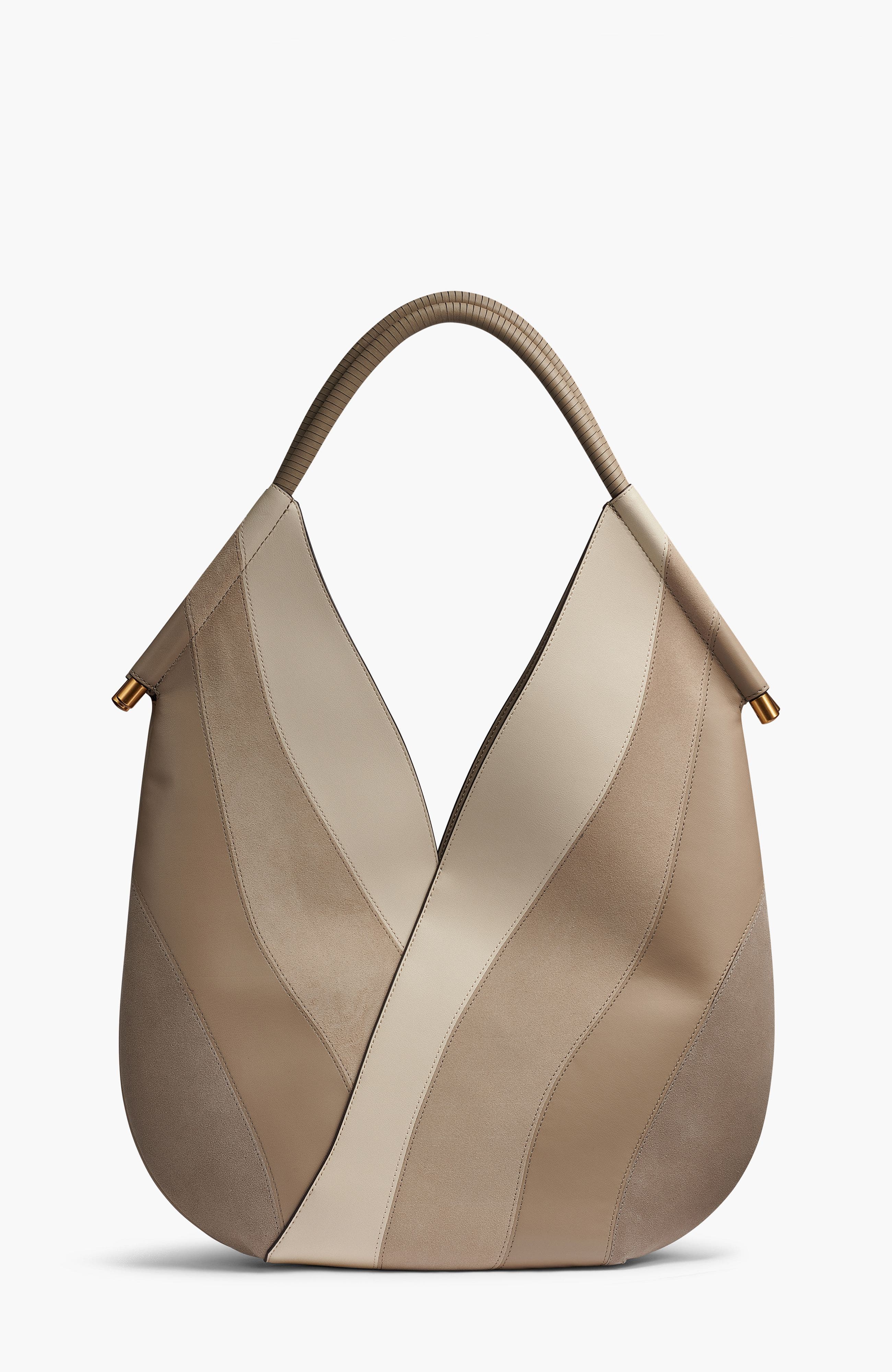 Donna Karan New York Baldwin Curve Pieced Large Shoulder, Alternate, color, Neutral Multi