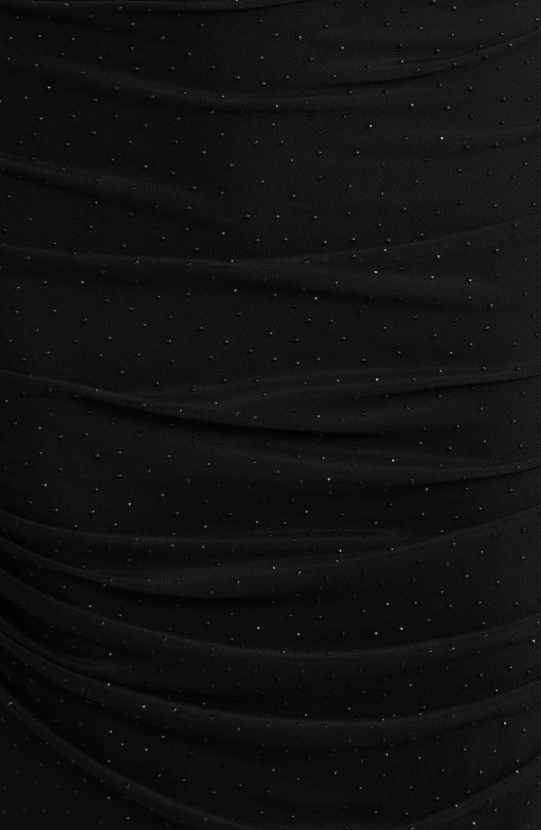 Black Halo Lexington Rhinestone Detail Long Sleeve Mesh Column Gown, Alternate, color, Star Light