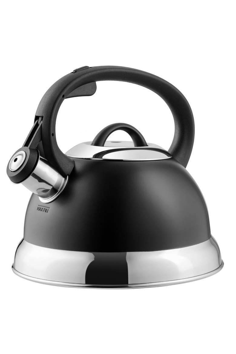 Flintshire 1.75 Quart Whistling Stovetop Tea Kettle, Main, color, Black