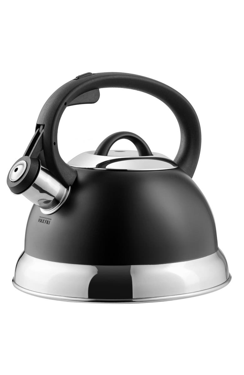 Mr. Coffee Flintshire 1.75 Quart Whistling Stovetop Tea Kettle, Main, color, Black