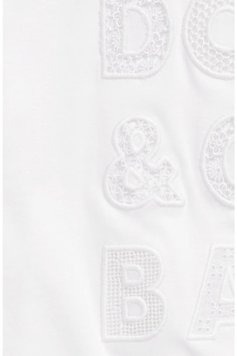 Kids' Lace Logo Appliqué T-Shirt, Alternate, color, W0800 OPTICAL WHITE