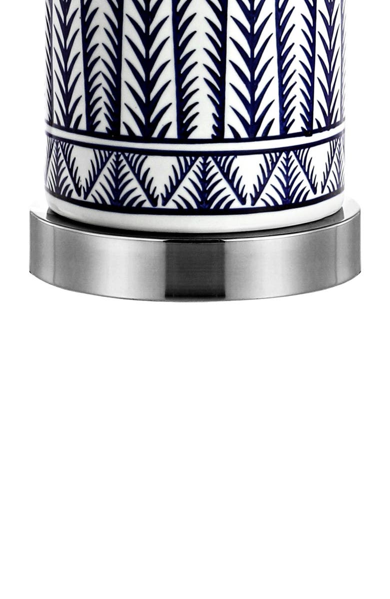 JONATHAN Y Sulka 27" Ceramic/Iron Contemporary USB Charging LED Table Lamp, Navy/Chrome, Alternate, color, Navy