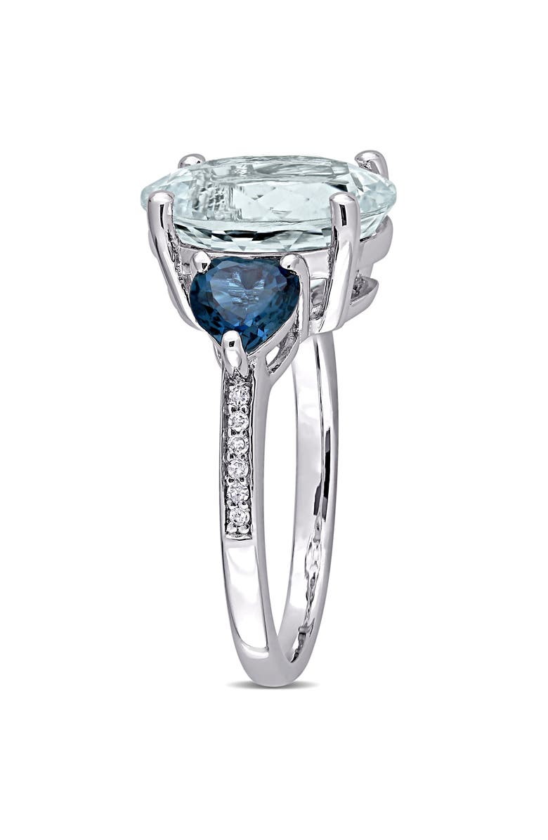 Julianna B. Aquamarine, Topaz & Diamond 3-Stone Ring, Alternate, color, Aquamarine