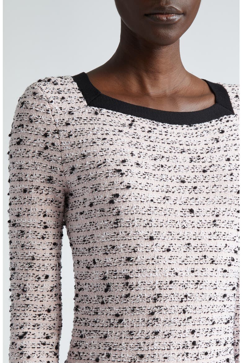Donna Tweed Sheath Dress, Alternate, color, BLACK/ PINK MULTI