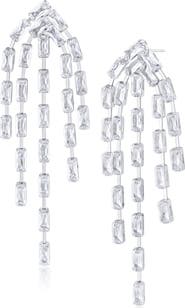 JARDIN Cascading Cubic Zirconia Drop Chandelier Earrings