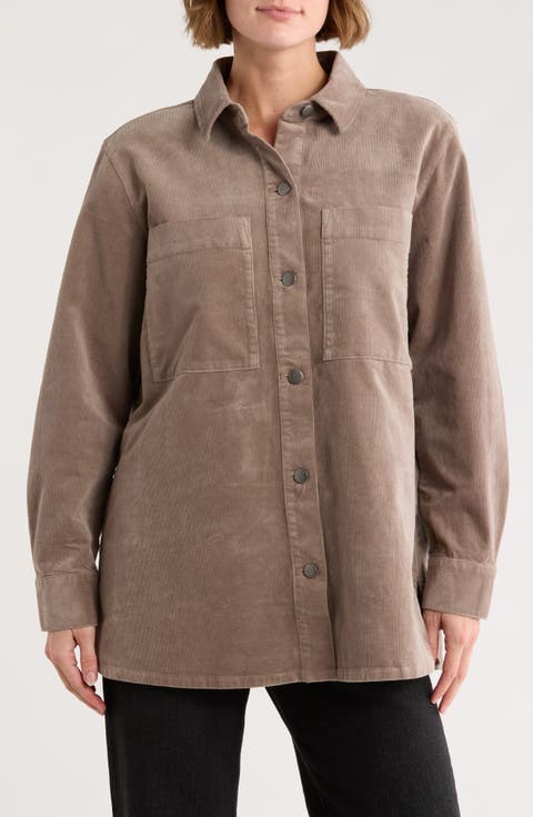 Stretch Organic Cotton Corduroy Classic Collar Jacket