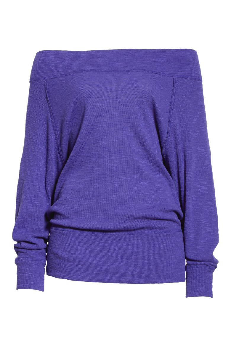 Palisades Off the Shoulder Top, Alternate, color, BLUE