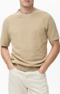 MANGO Fine Knit Short Sleeve Sweater
