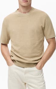 MANGO Fine Knit Short Sleeve Sweater