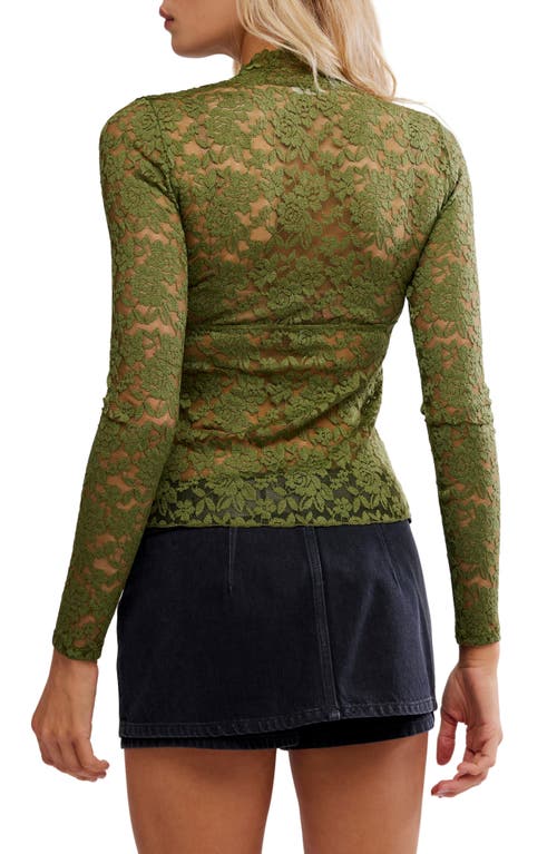 Free People All Day Lace Crop Top In Green