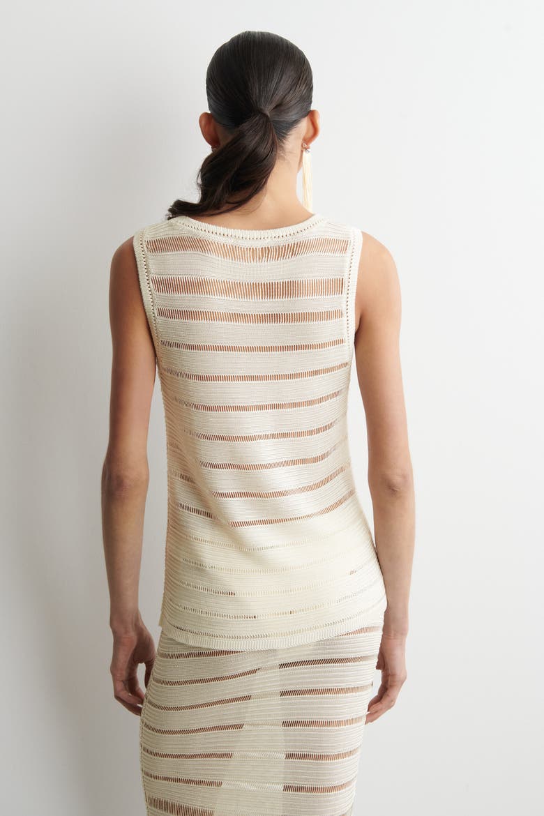 Ladder-stitch Knitted Top, Alternate, color, CREAM