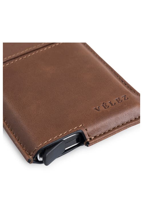 Velez Leather Mini Wallet Document Holde In Brown
