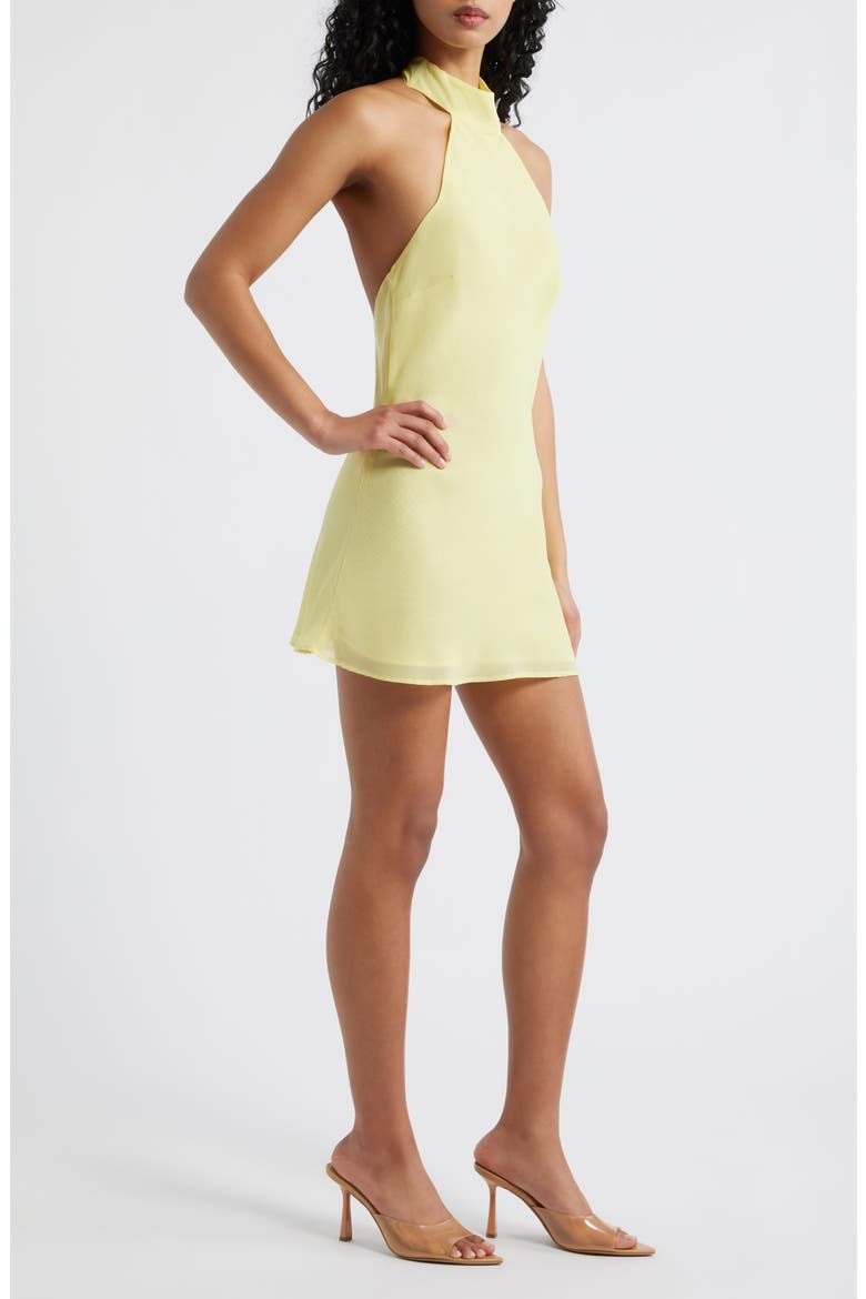 Piper Halter Neck Minidress, Alternate, color, YELLOW