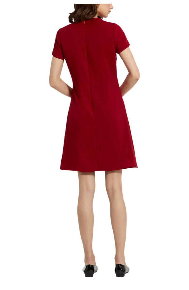 Mac Duggal Crepe Cap Sleeve Mini Dress With 3D Flower Details, Alternate, color, Garnet