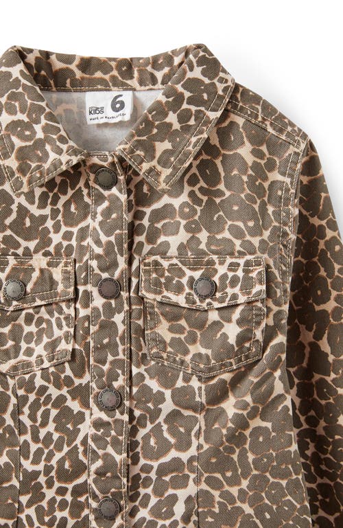 Cotton On Kids Kid's Sasha Long Sleeve Denim Shirt Dress In Animal Print