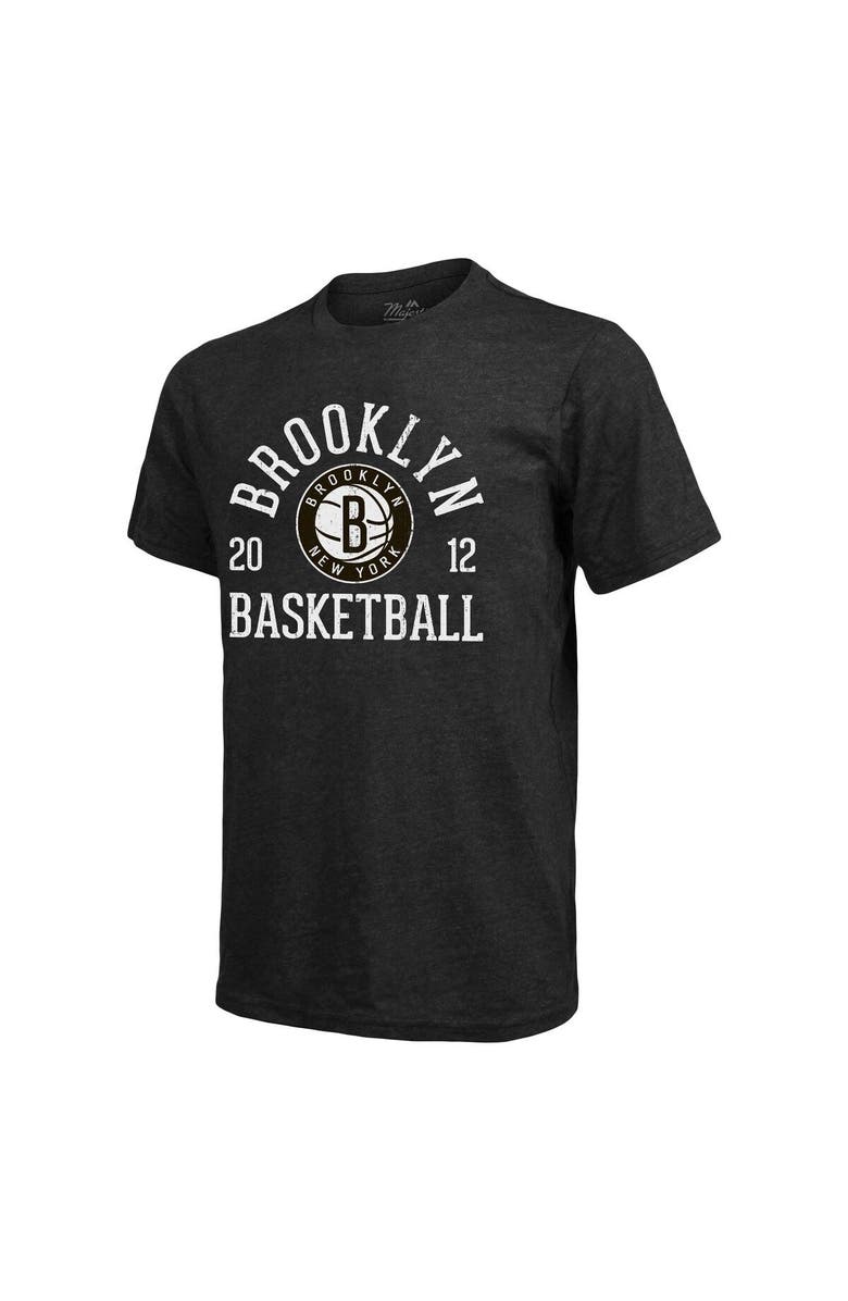 Majestic Threads Men's Majestic Threads Heathered Black Brooklyn Nets Ball Hog Tri-Blend T-Shirt, Alternate, color, Heather Black