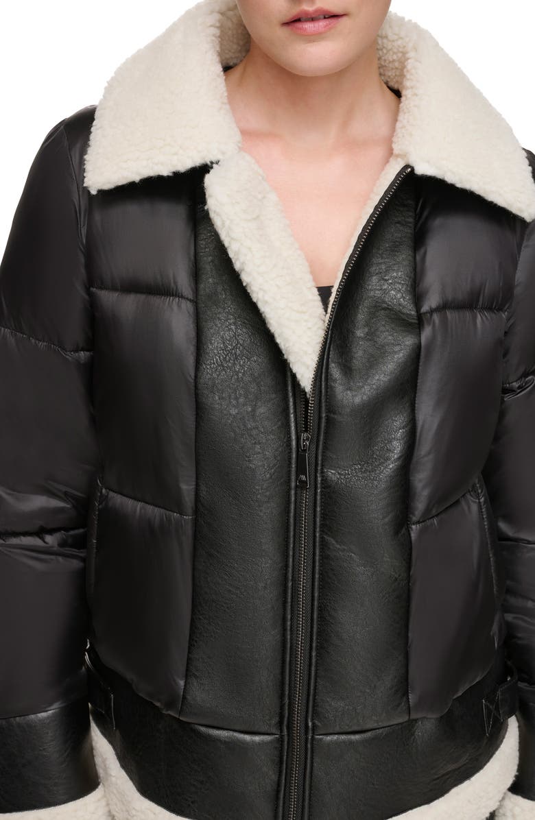 Andrew Marc Sport Ciré Faux Shearling Puffer Jacket, Alternate, color, 