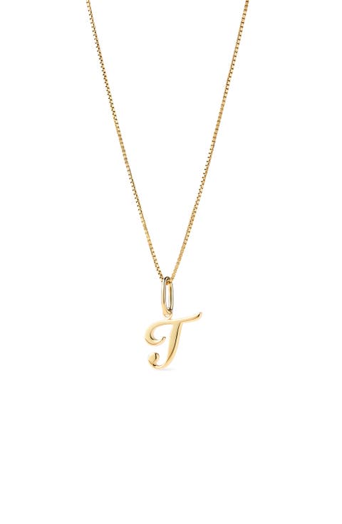 Solid Yellow Gold - Script Letter Necklace