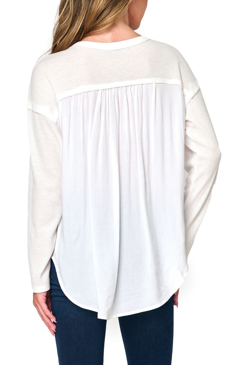 GIBSONLOOK Gemma Mix Media Henley, Alternate, color, White