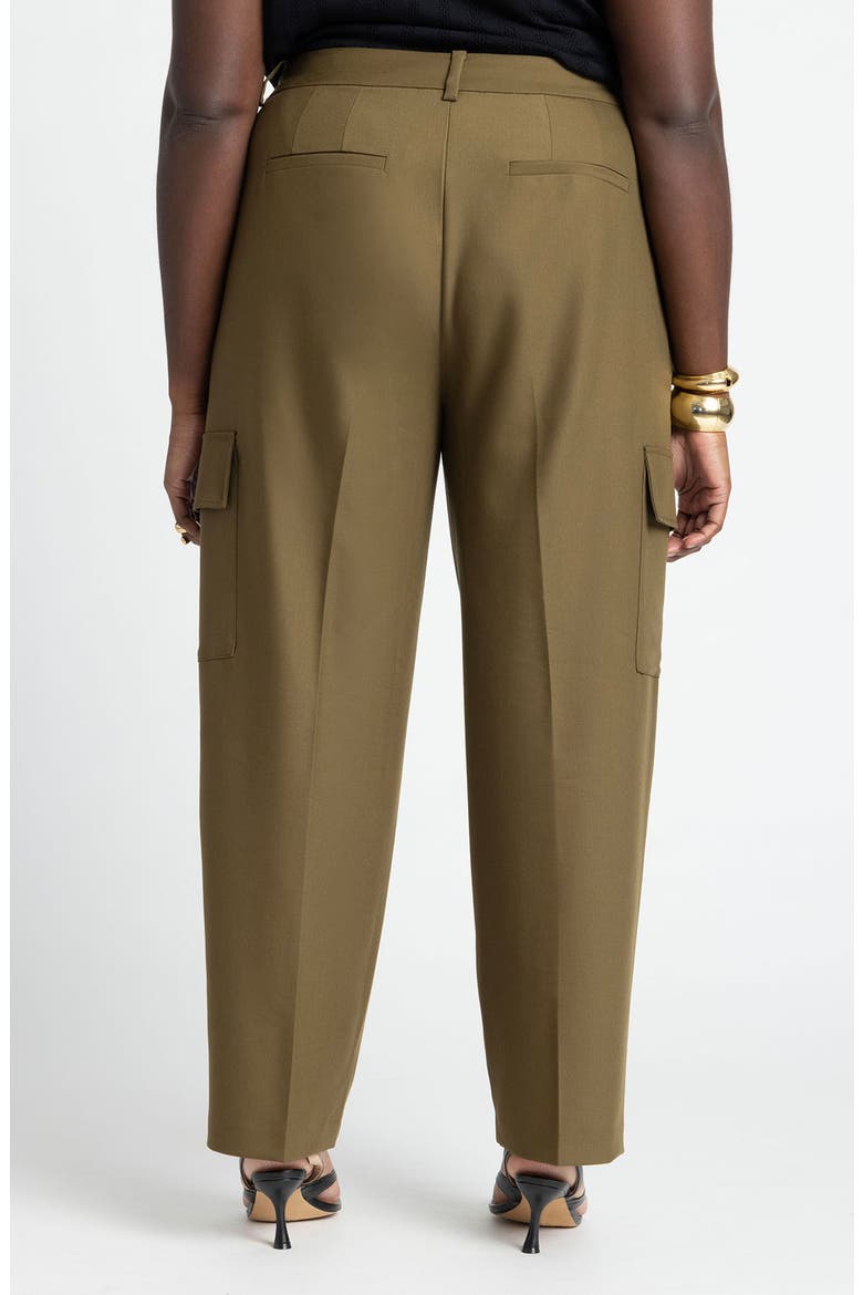 Pleated Straight Leg Cargo Pants, Alternate, color, OLIVE
