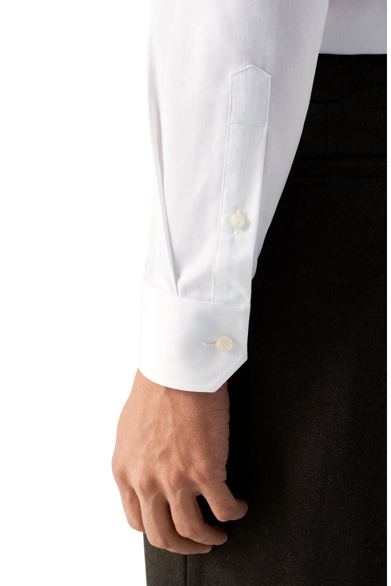 Slim Fit Twill Dress Shirt, Alternate, color, WHITE