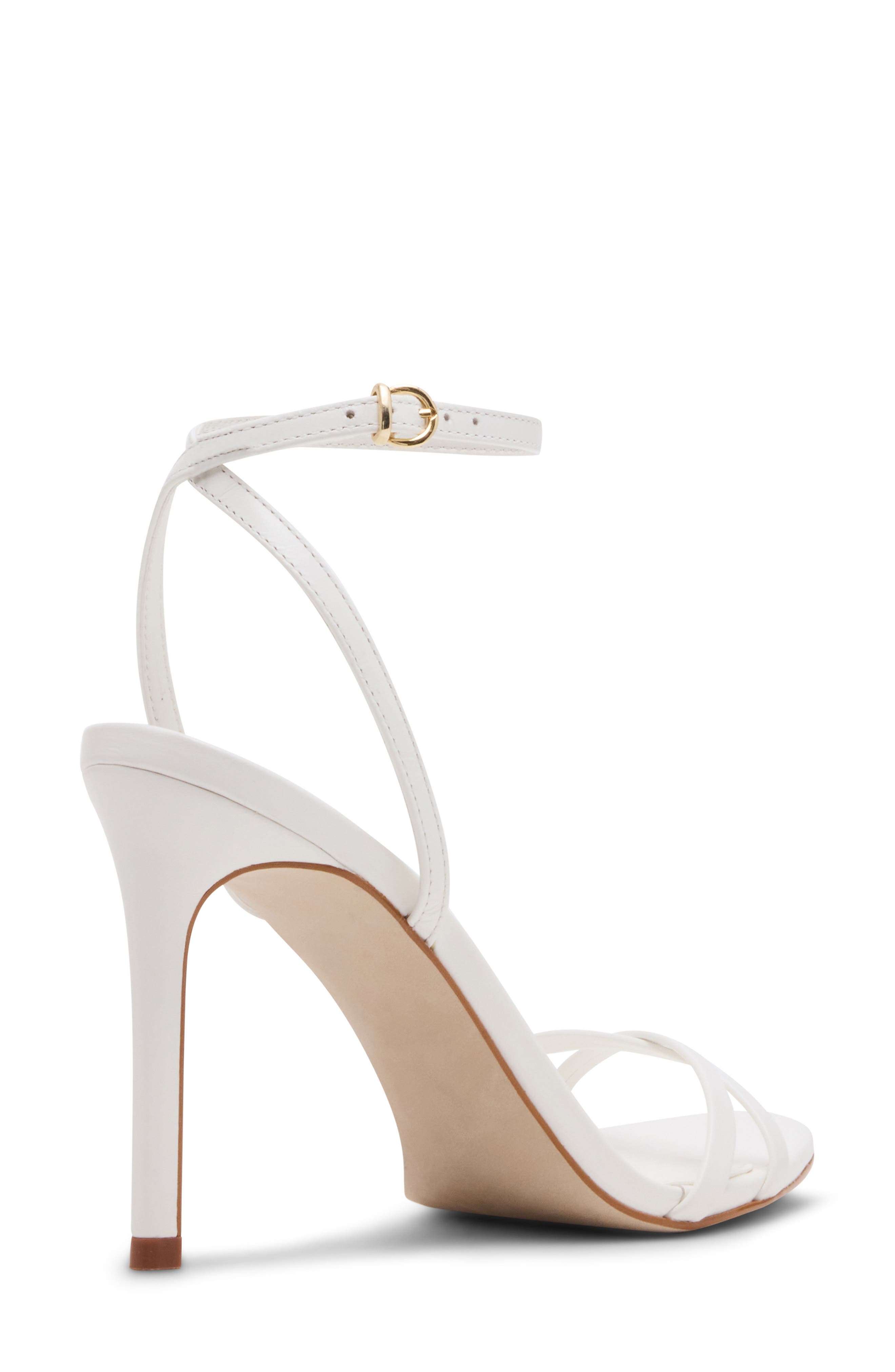 Ankle Strap Stiletto Sandal, Alternate, color, WHITE LEATHER