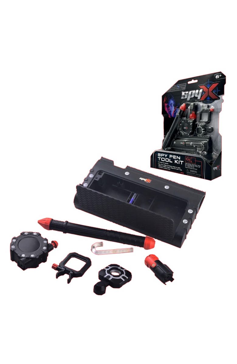 Mukikim SpyX / Spy Pen Toolkit - Pocket-Sized Gear for Spy Kids. Disappearing Ink Pen, Motion Detector, Flashlight, Telescope, Light Bending Tube. STEM Learning For Young Detective Role Play, Main, color, Black