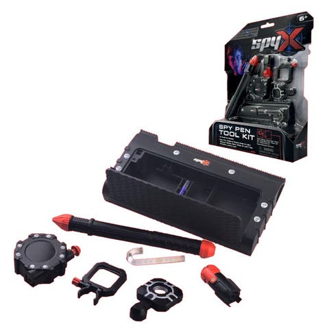 SpyX / Spy Pen Toolkit - Pocket-Sized Gear for Spy Kids. Disappearing Ink Pen, Motion Detector, Flashlight, Telescope, Light Bending Tube. STEM Learning For Young Detective Role Play