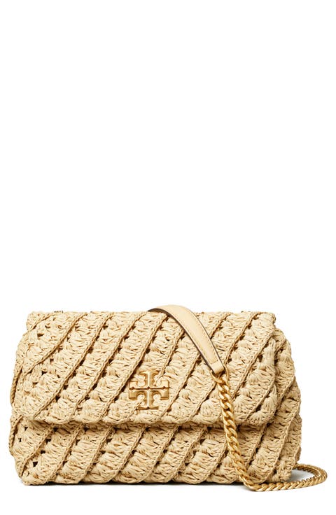 Kira Woven Raffia Convertible Shoulder Bag