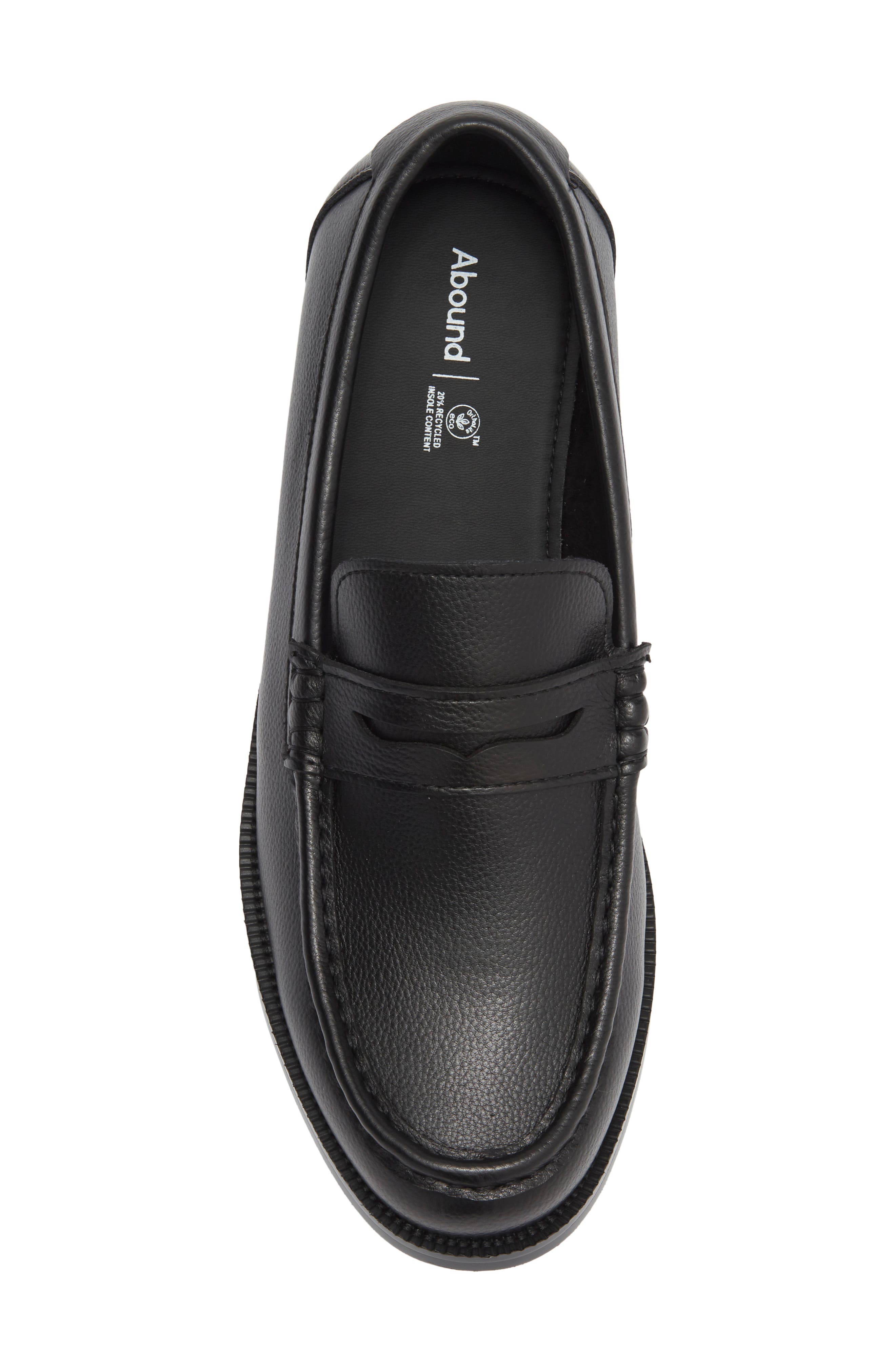 Lance Faux Leather Penny Loafer, Alternate, color, BLACK